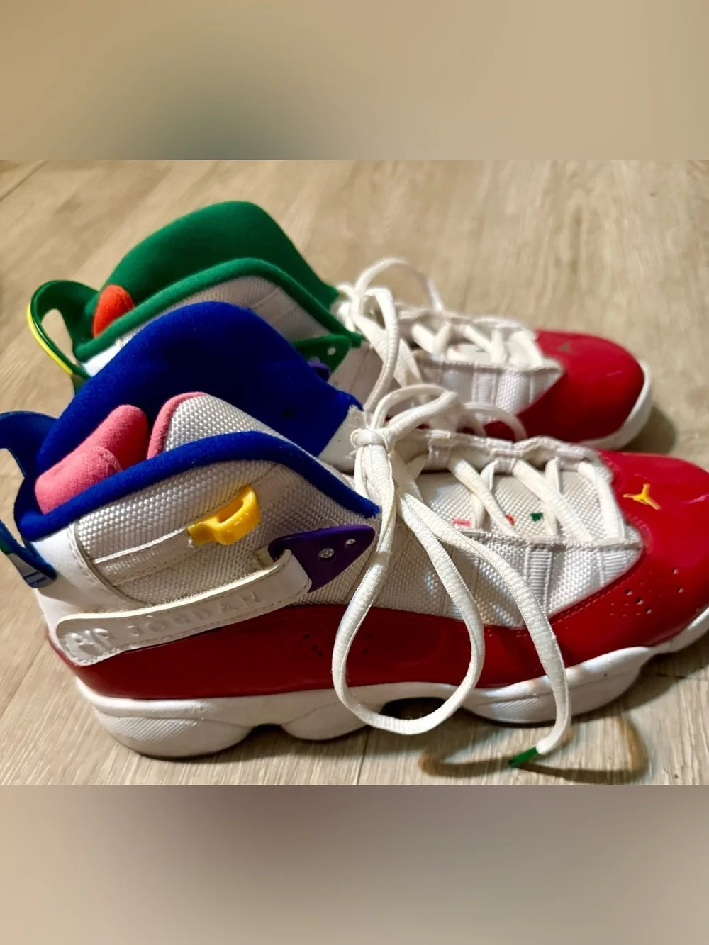 Nike Air Jordan 6 Rings MultiColor Sneakers, Size 7Y